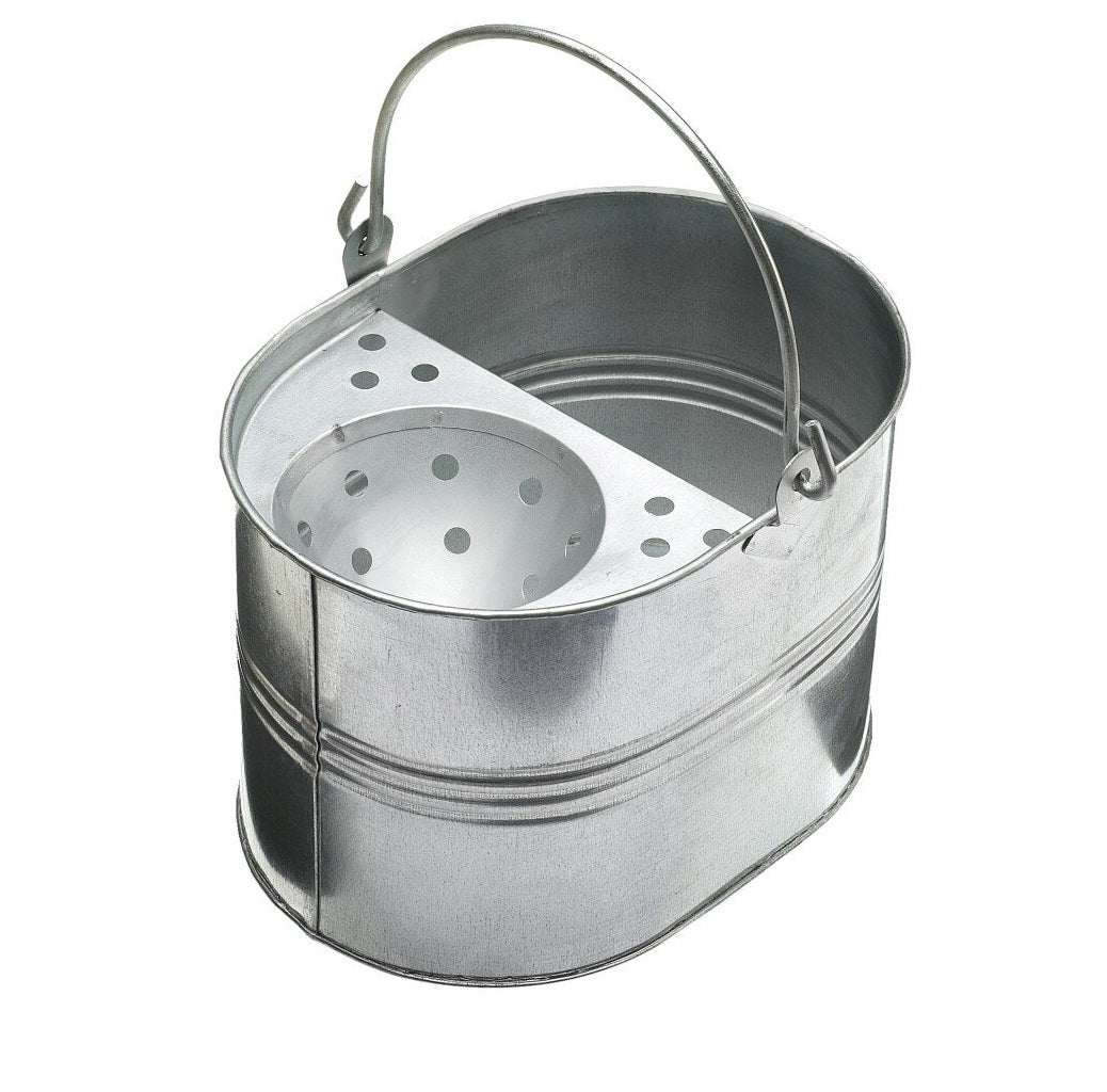 Traditional Galvanised Metal Mop Bucket - 10 LITRE