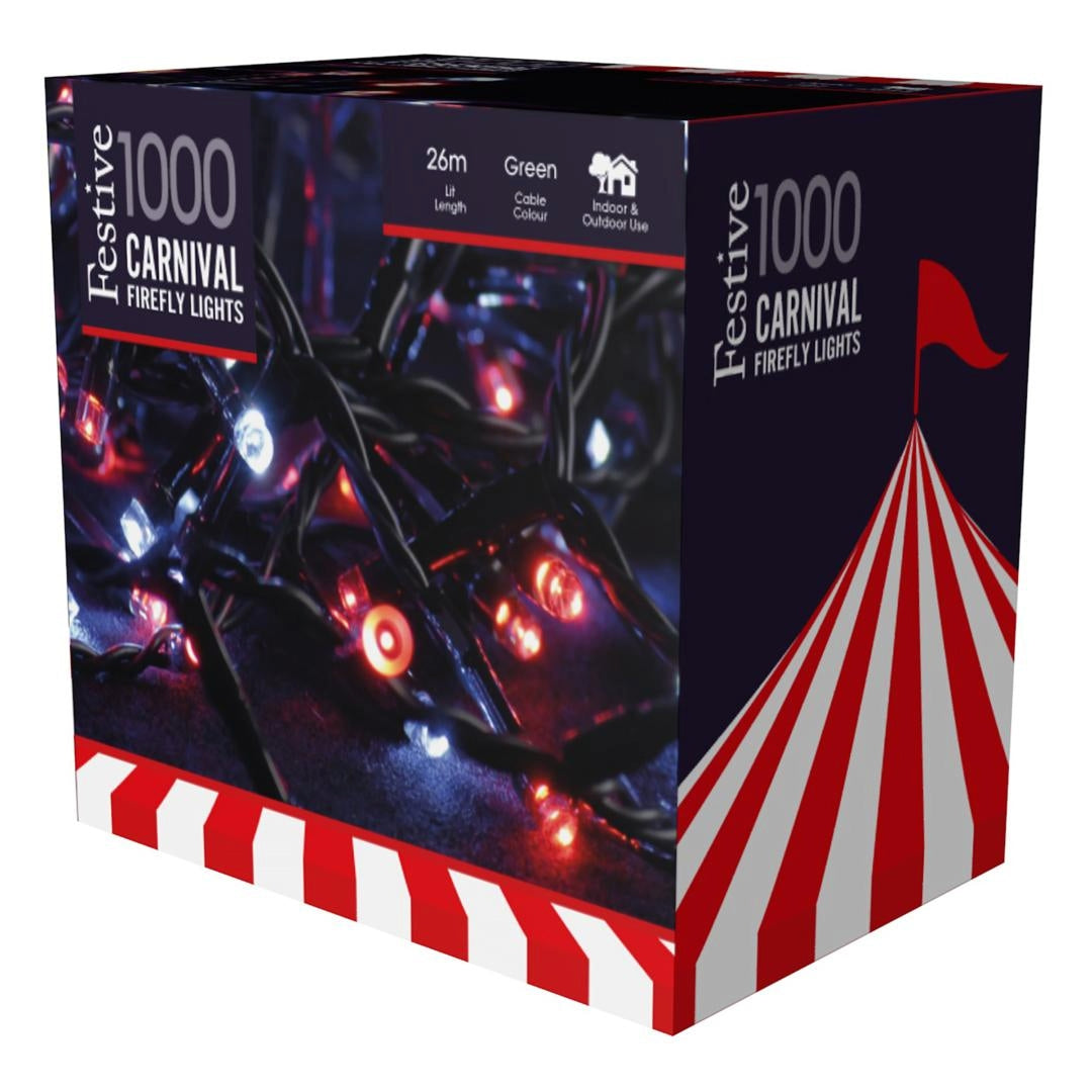 Festive Firefly Christmas Lights 1000 - Carnival | P037232