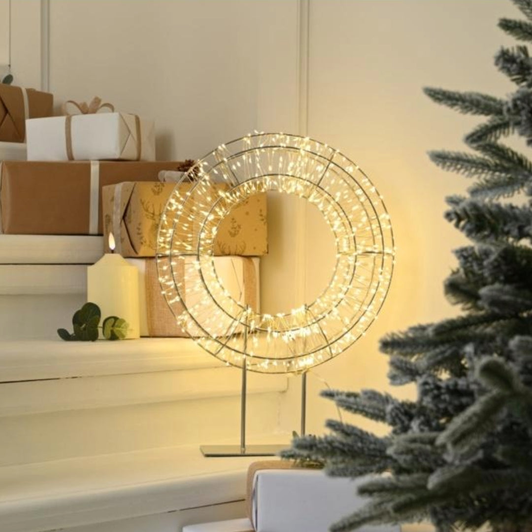 Festive Dewdrop Wreath on Stand - 45cm | P051893