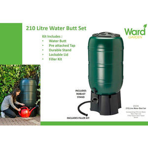 Ward Waterbutt Set 210 Litre with Stand Tap and Fittings