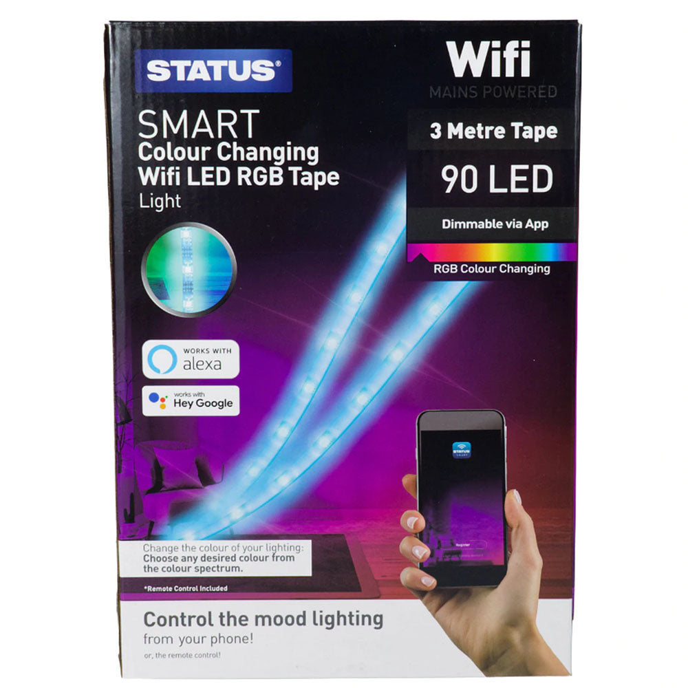 Status Smart Colour Changing Wifi LED RGB Tape Strip Light | SSTRIP3MTR