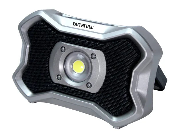 Faithfull Rechargeable 20W Work Light with Bluetooth Speaker | FPPSLFF20BS