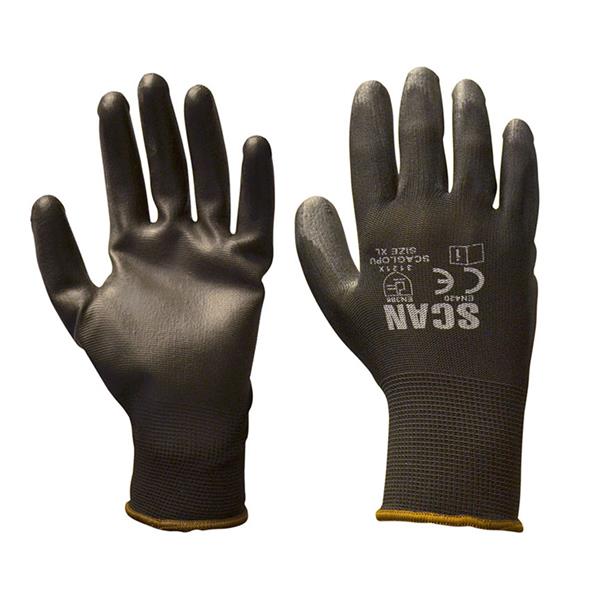 SCAN Black PU Coated Gloves Pack of 5 | XMS24GLOVES