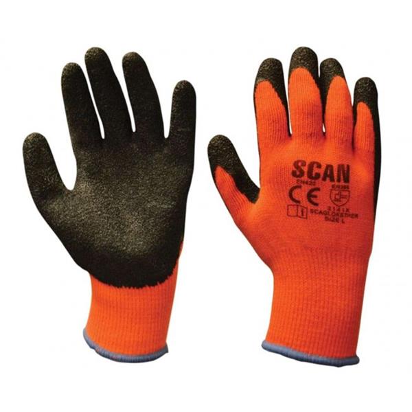 Scan Orange/Black Knitshell Thermal Gloves (3 Pairs) | XMS24LATEX