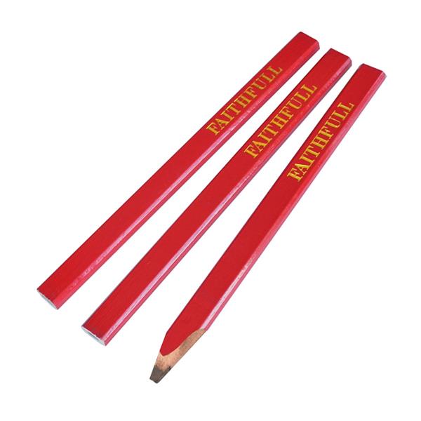 Faithfull Carpenter's Pencils - Red / Medium (Pack 3) | FAICPR