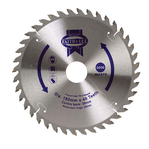 Faithfull TCT Circular Circ Saw Blade 180 x 30mm x 40T POS | FAIZ1804030