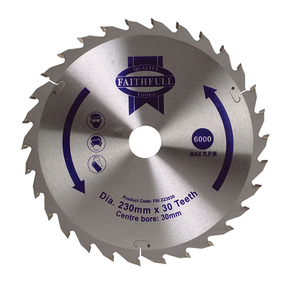 Faithfull TCT Circular Circ Saw Blade 230 x 30mm x 30T POS | FAIZ23030