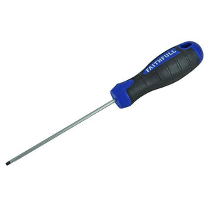 Faithfull Soft Grip Screwdriver Flared Slotted Tip 5.5 x 100mm | FAISDF100