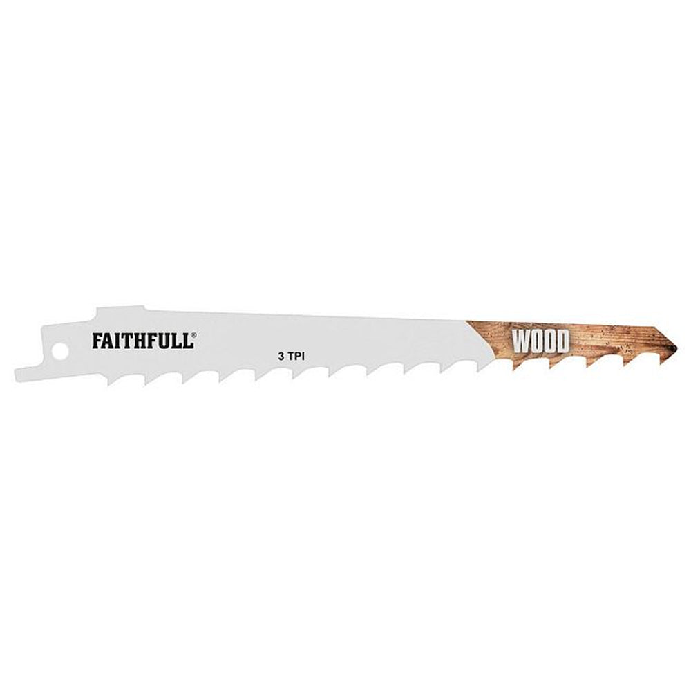 Faithfull S617K Sabre Saw Blade Wood 150mm 3 TPI (Pack of 5) | FAISBS617K