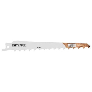 Faithfull S617K Sabre Saw Blade Wood 150mm 3 TPI (Pack of 5) | FAISBS617K
