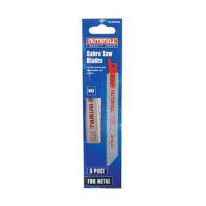 Faithfull S918H Sabre Saw Blade Metal 150mm 10 TPI (Pack of 5) | FAISBS918H