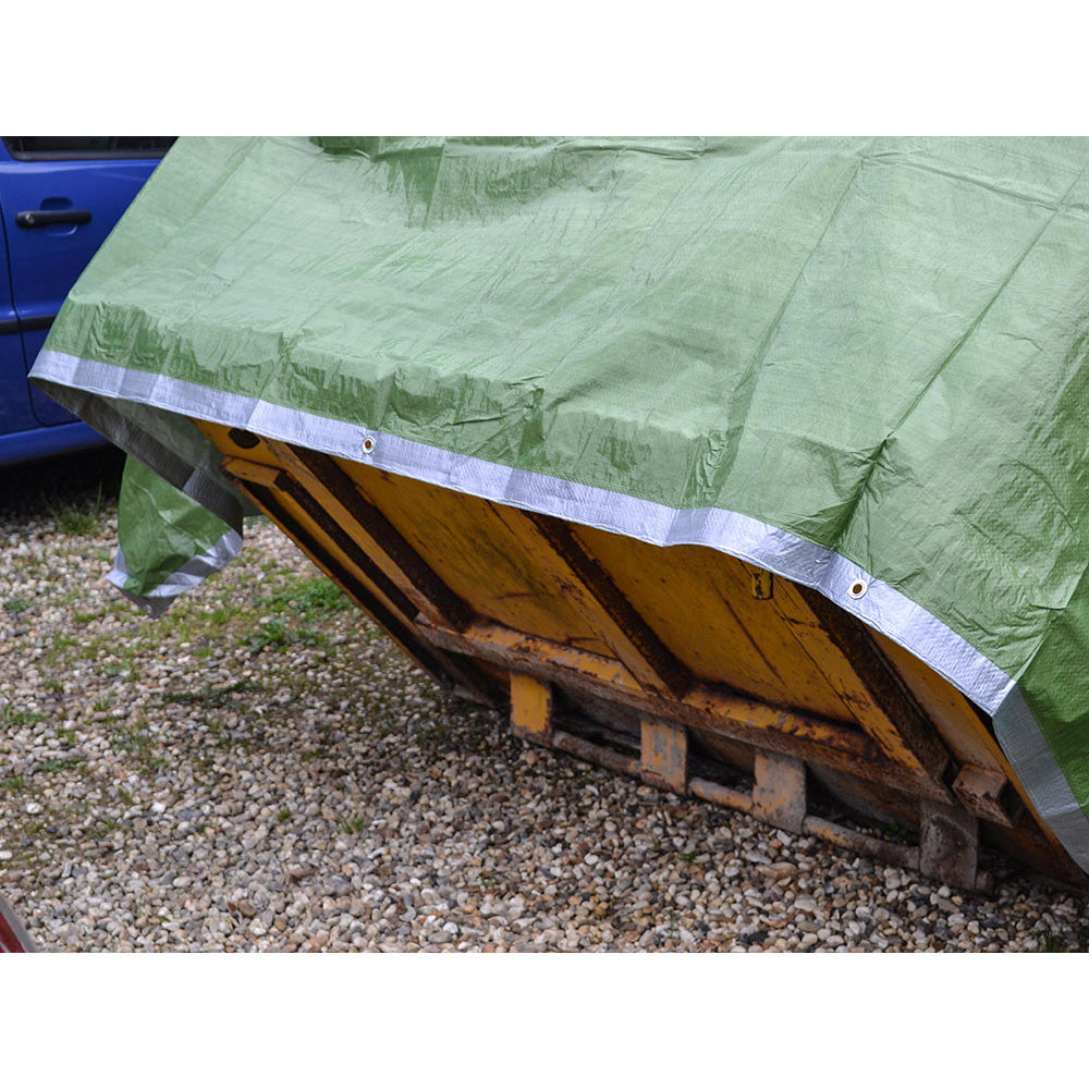 Faithfull Heavy-Duty Tarpaulin Green/Silver 5.4 x 5.4m (18 x 18ft) 140gsm | FAITARP1818H