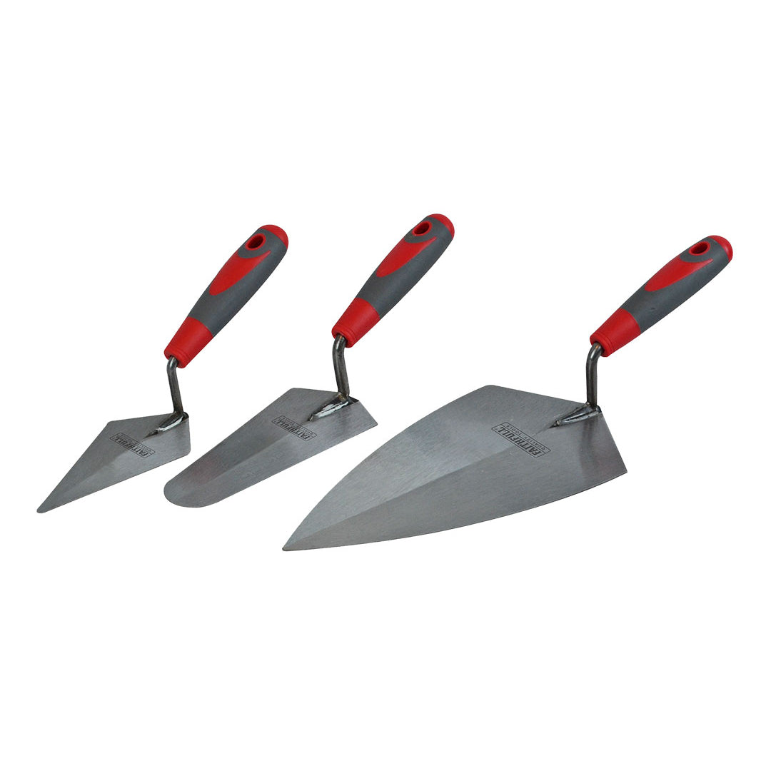 Faithfull Brick Trowel Set of 3 Soft Grip Handles | XMS24TROWELS