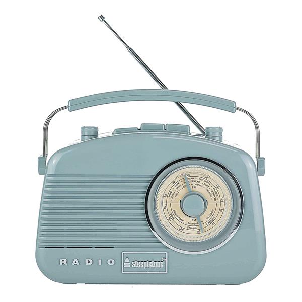 Steepletone Brighton 3 Band Portable Retro Radio -Grey | BRIGHTONGY