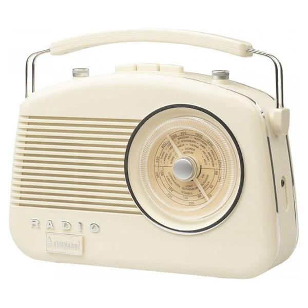 Steepletone Brighton 3 Band Portable Retro Radio - Beige | BRIGHTONBGE