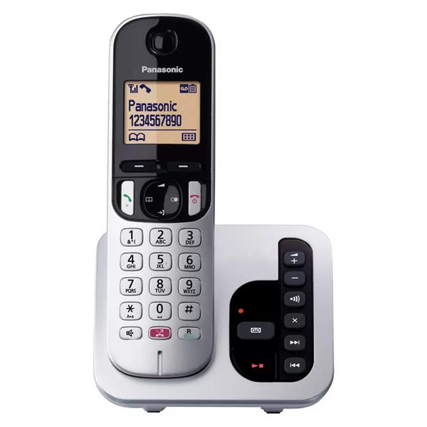 Panasonic Cordless Home Phone with Answer Machine - Single - Silver | KXTGC260ES