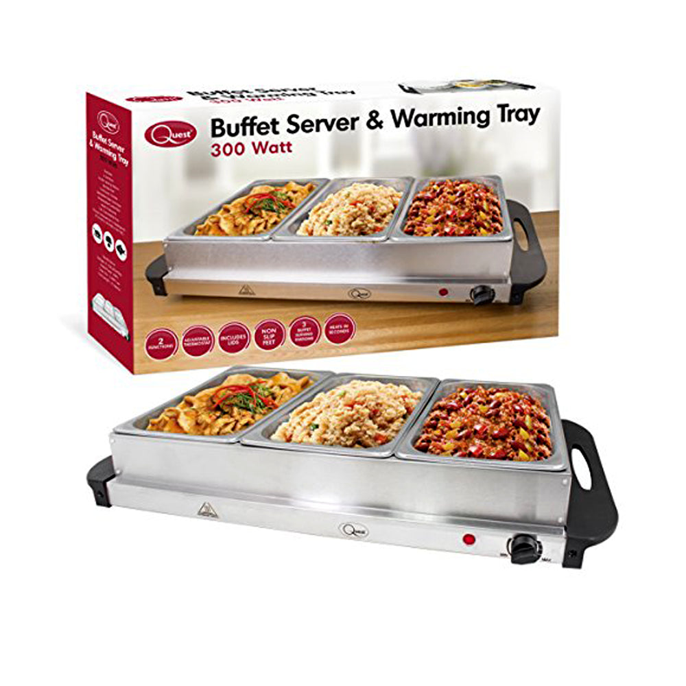 Quest Buffet 3 Section Server Food Warmer 300W | 16510
