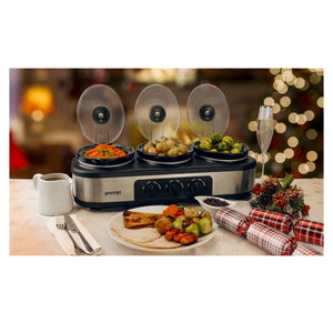 Quest 3 x 2.5 Litre Electric Slow Cooker Buffer Server Food Warmer | 16530