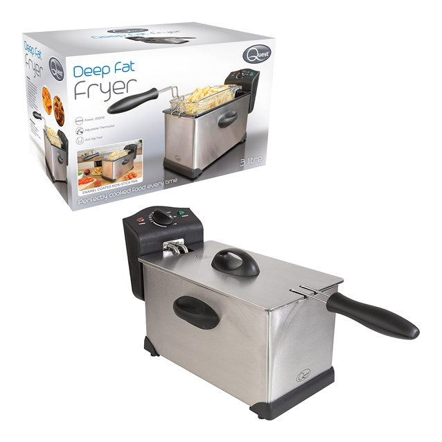 Quest 3 Litre Deep Fat Fryer - Stainless Steel | 35140