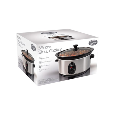 Quest 3.5 Litre Slow Cooker - Stainless Steel | 35270