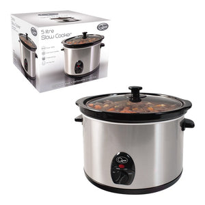 Quest 5 Litre Slow Cooker - Stainless Steel | 35280