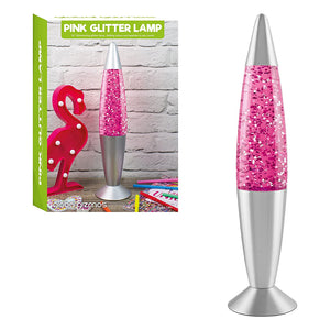 Global Gizmos Pink Glitter Lava Pamp 16" | 48620