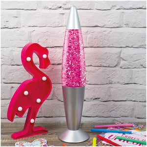 Global Gizmos Pink Glitter Lava Pamp 16" | 48620