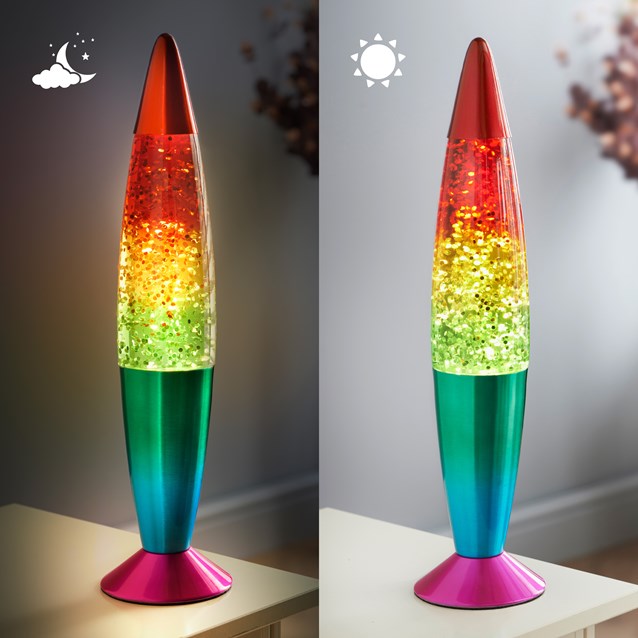 Global Gizmos Glitter Lava Lamp 16 Inch - Rainbow | 48639