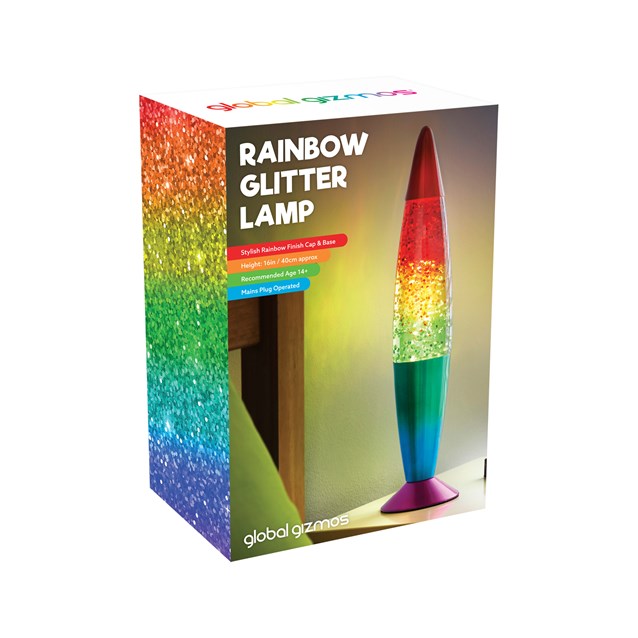 Global Gizmos Glitter Lava Lamp 16 Inch - Rainbow | 48639