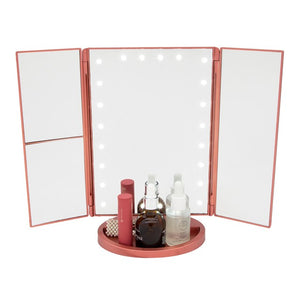 Bauer LED Foldable Vanity Mirror - Rose Gold | 62139