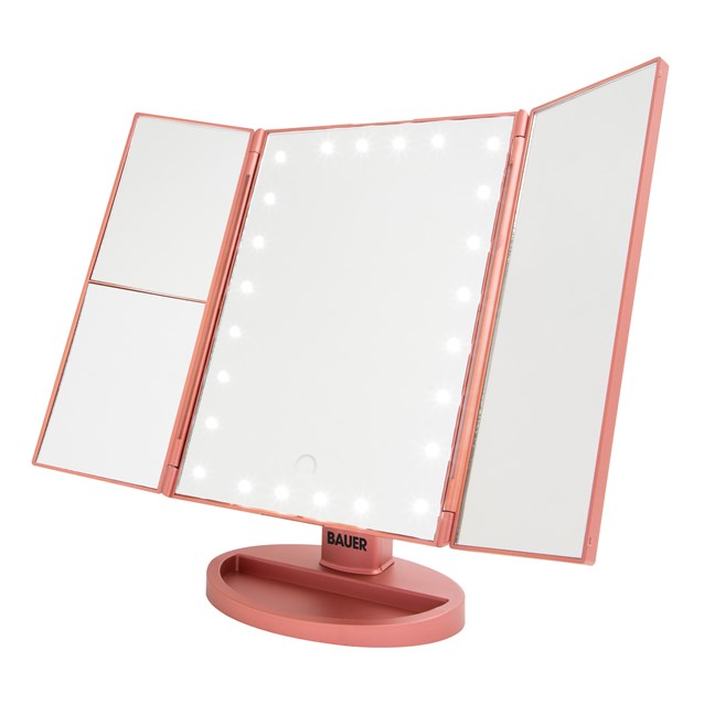 Bauer LED Foldable Vanity Mirror - Rose Gold | 62139