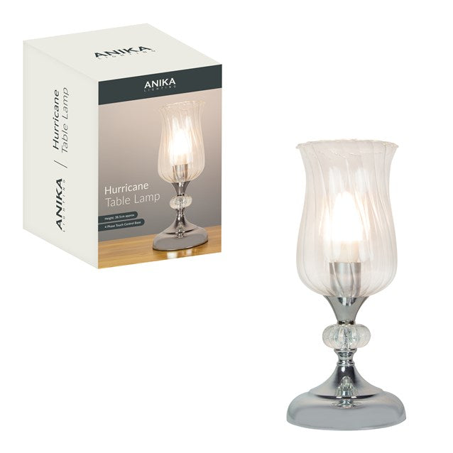 Anika Hurricane Table Lamp - Chrome Base | 62519