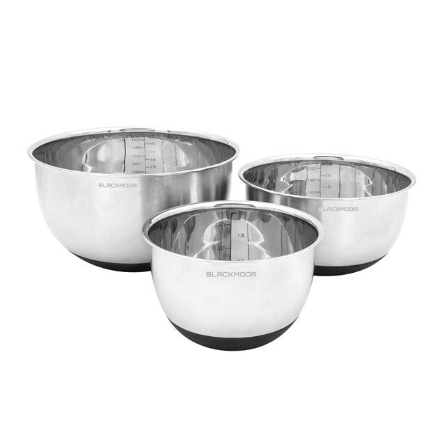 Blackmoor Anti Skid Mixing Bowls 16cm 20cm 24cm - Stainless Steel | 65109