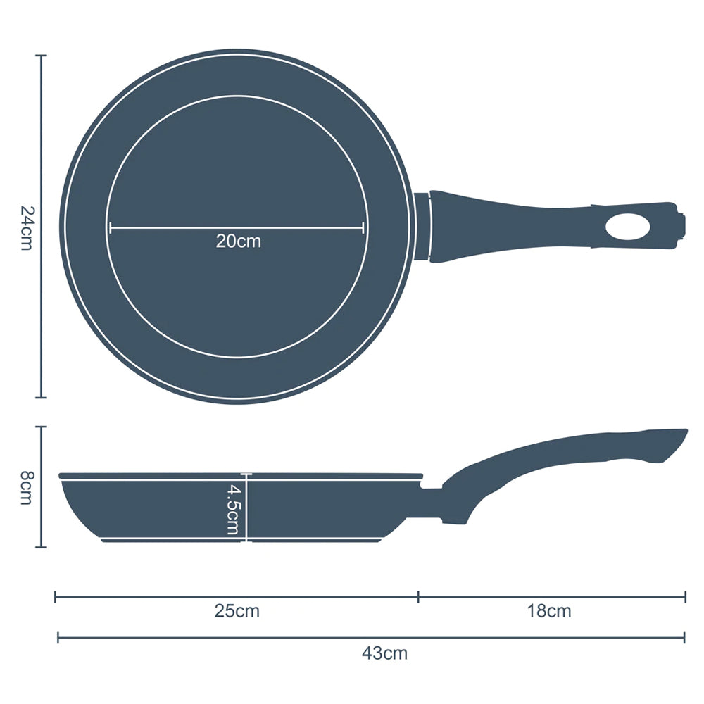 Blackmoor 24cm Aluminium Frying Pan - Grey | 67109