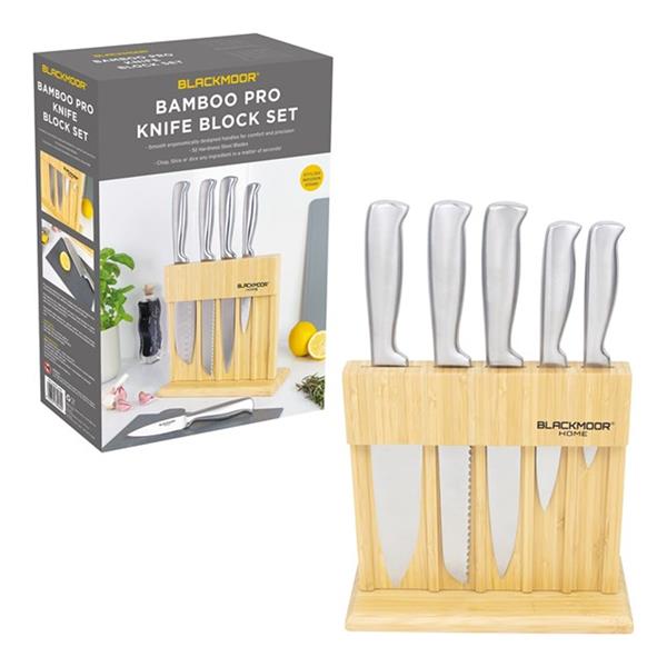 Blackmoor Bamboo Pro Knife Block Set 5 Piece | 69089