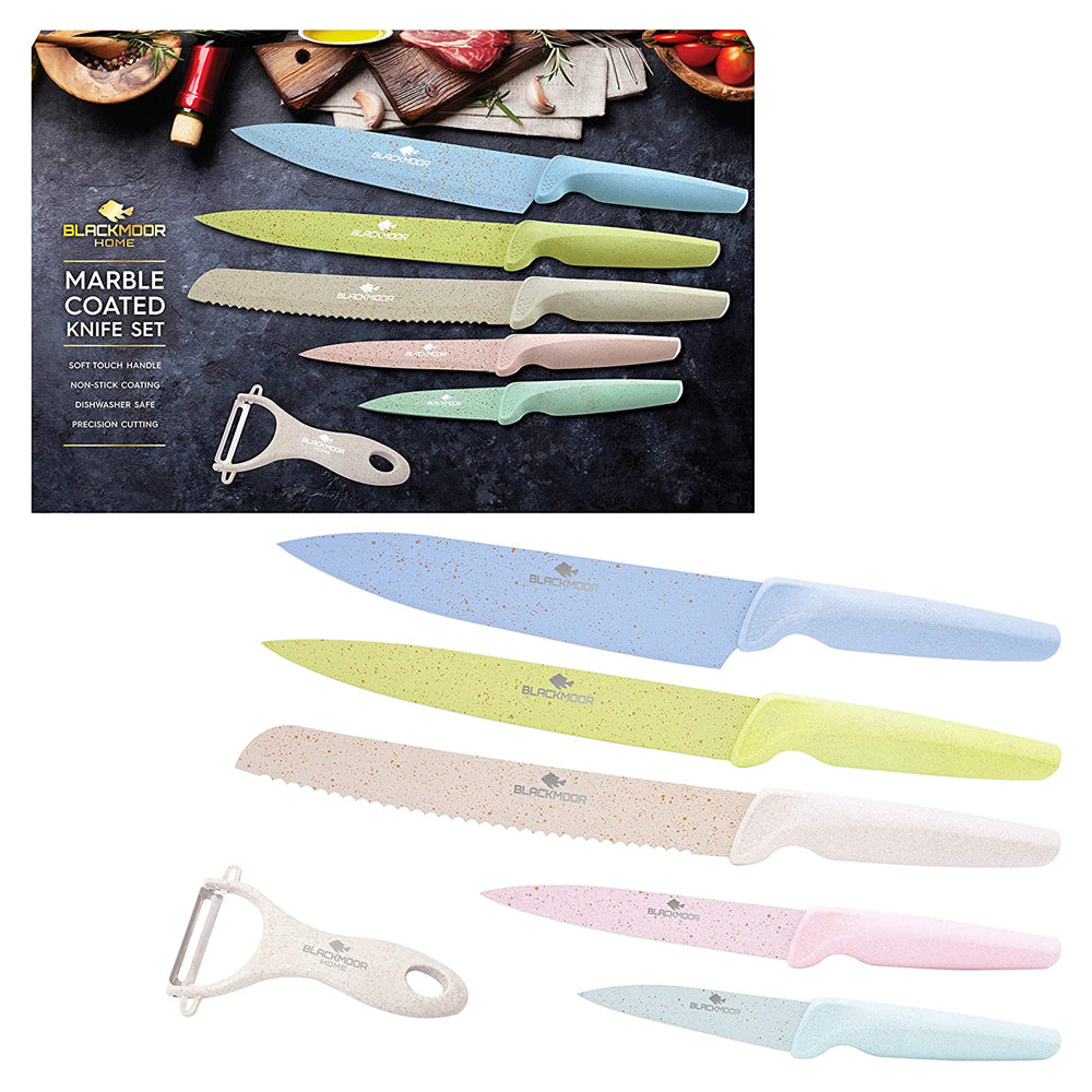 Blackmoor Home 6 Piece Knife Set includes Ceramic Peeler | 69640