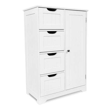 Benross Free Standing Chest of 4 Drawer and 1 Door Cabinet - White | 69719