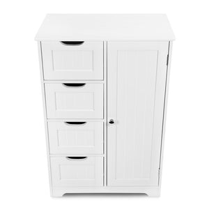 Benross Free Standing Chest of 4 Drawer and 1 Door Cabinet - White | 69719