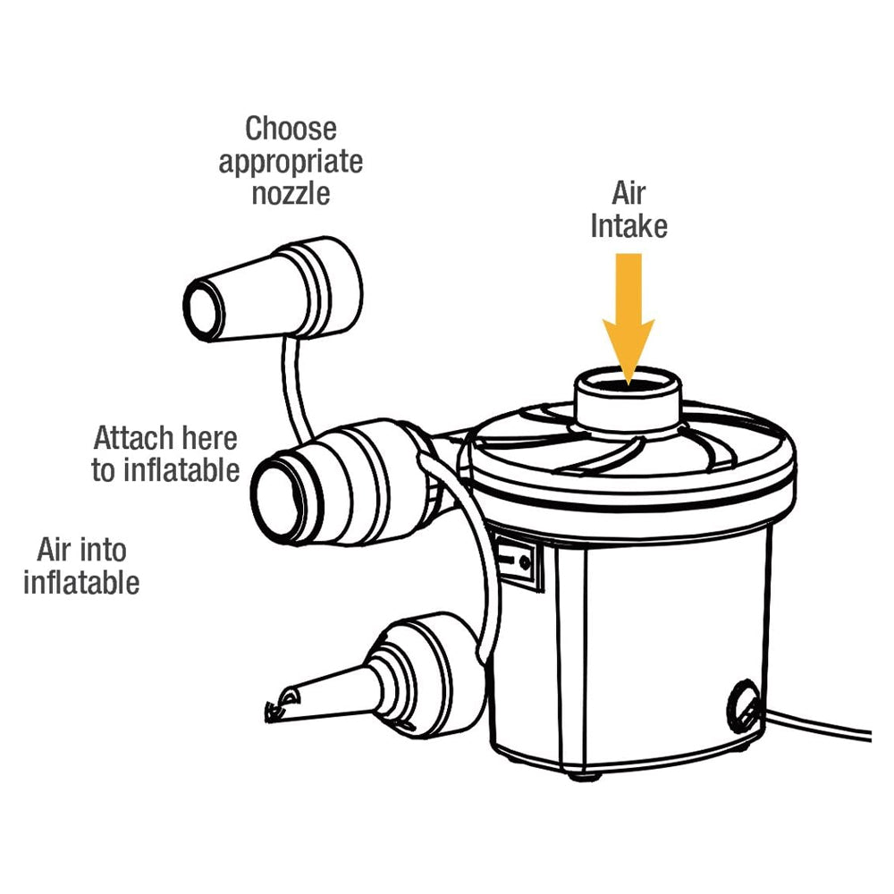 Milestone AC Electric Airbed Pump with 3 Nozzles | 83150