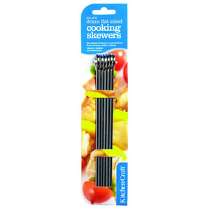 KitchenCraft Pack of Six 20cm Flat Sided Skewers | KCSKEWER20