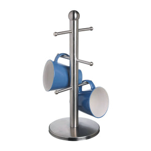 MasterClass Deluxe Stainless Steel Six Hook Mug Tree | MCMUGSS