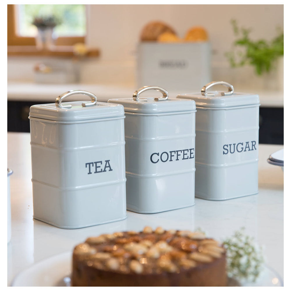 Living Nostalgia Metal Sugar Caddy Tin - French Grey | LNSUGARGRY