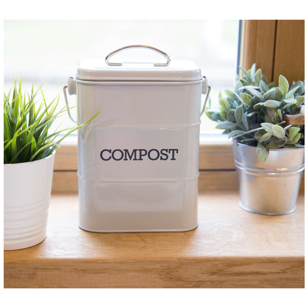 Living Nostalgia 3 Litre Compost Bin - French Grey | LNCOMPGRY