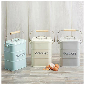 Living Nostalgia 3 Litre Compost Bin - French Grey | LNCOMPGRY