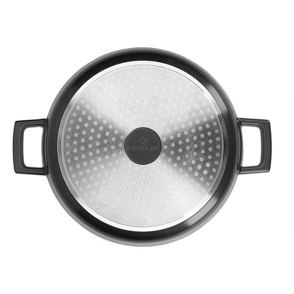 MasterClass Cast Aluminium 2.5 Litre Casserole Dish - Black | MCMCRD20