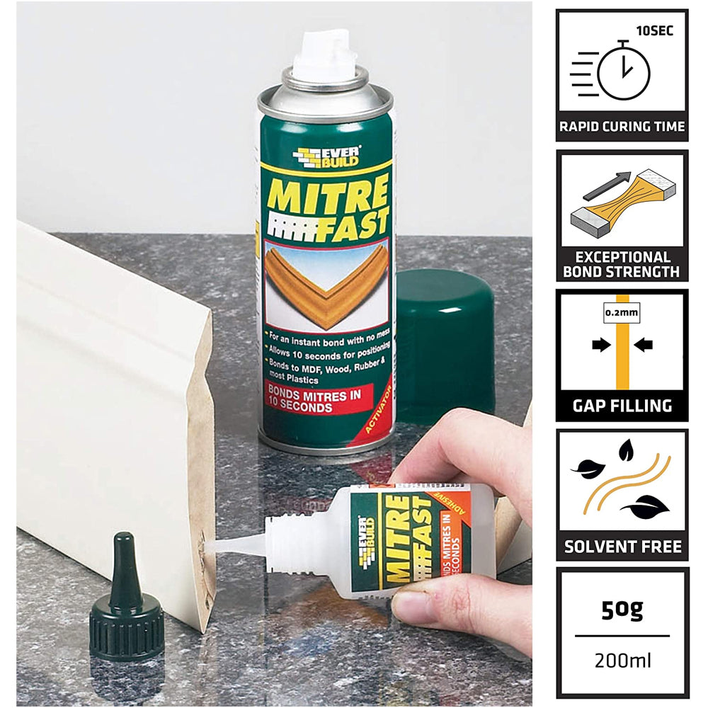 Everbuild  Mitre Fast Bonding Glue Kit Standard | EVBMITRE1