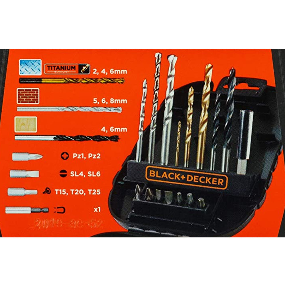 Black & Decker Mixed Drilling & Screwdriving Drill Bit Set | A7186-XJ