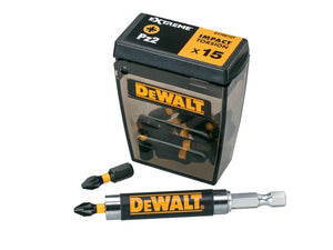 Dewalt Extreme Impact Torsion Bits PZ2 (Tic Tac Box 15) and Holder | DT70618TQ