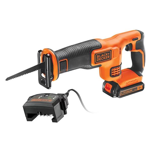 Black Decker Cordless Reciprocating Saw 18V 1 x 1.5Ah Battery Li ion Heavins