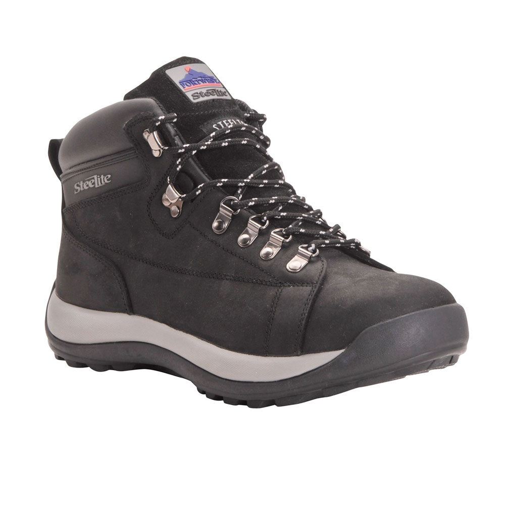 Portwest Steelite Mid Cut Nubuck Safety Boot SB HRO - Black